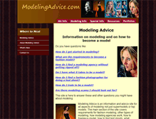 Tablet Screenshot of modelingadvice.com